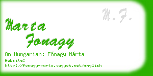 marta fonagy business card